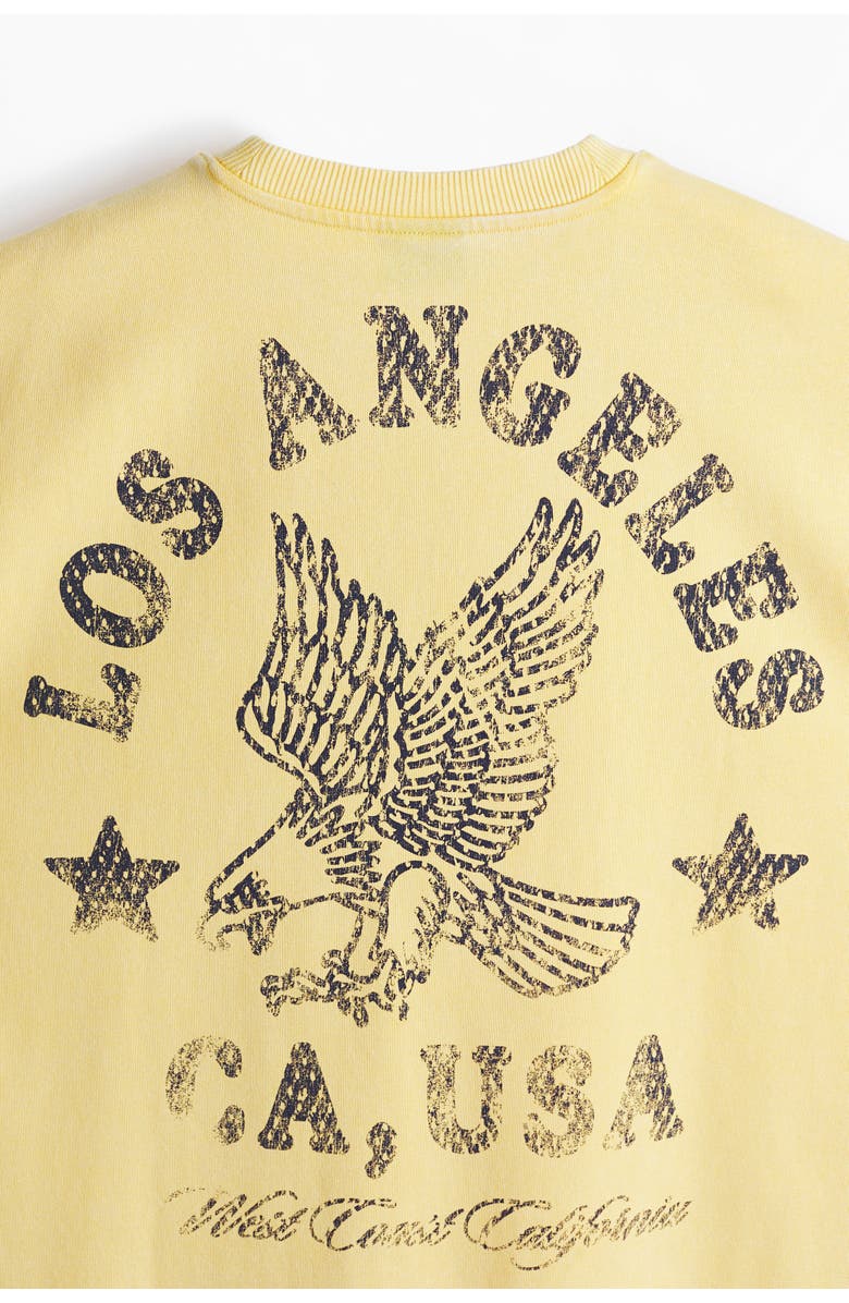 H&M Oversized Fit Boxy-style T-shirt, Alternate, color, Yellow/California