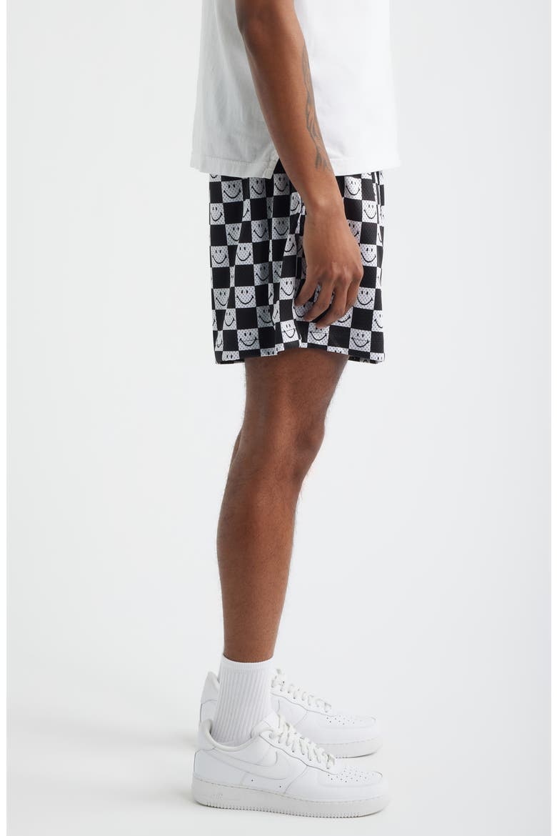 SMILEY® Checkerboard Mesh Shorts, Alternate, color, BLACK/ WHITE