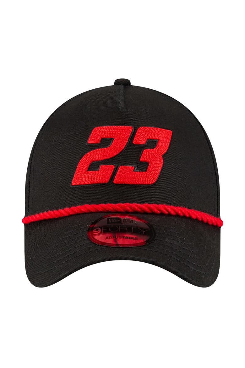 Men's New Era  Black Bubba Wallace Rope A-Frame 9FORTY Adjustable Hat, Alternate, color, Black