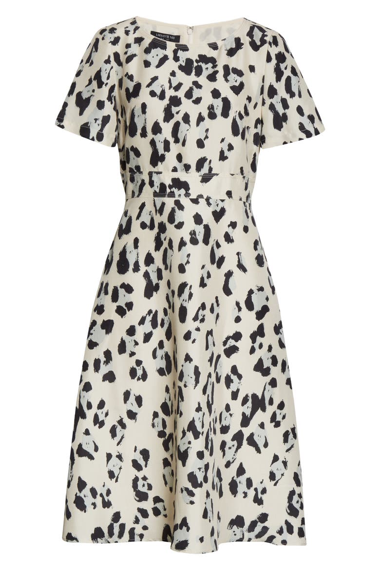 Amanda Spot Print Silk Dress, Alternate, color, PEPPERMINT MULTI