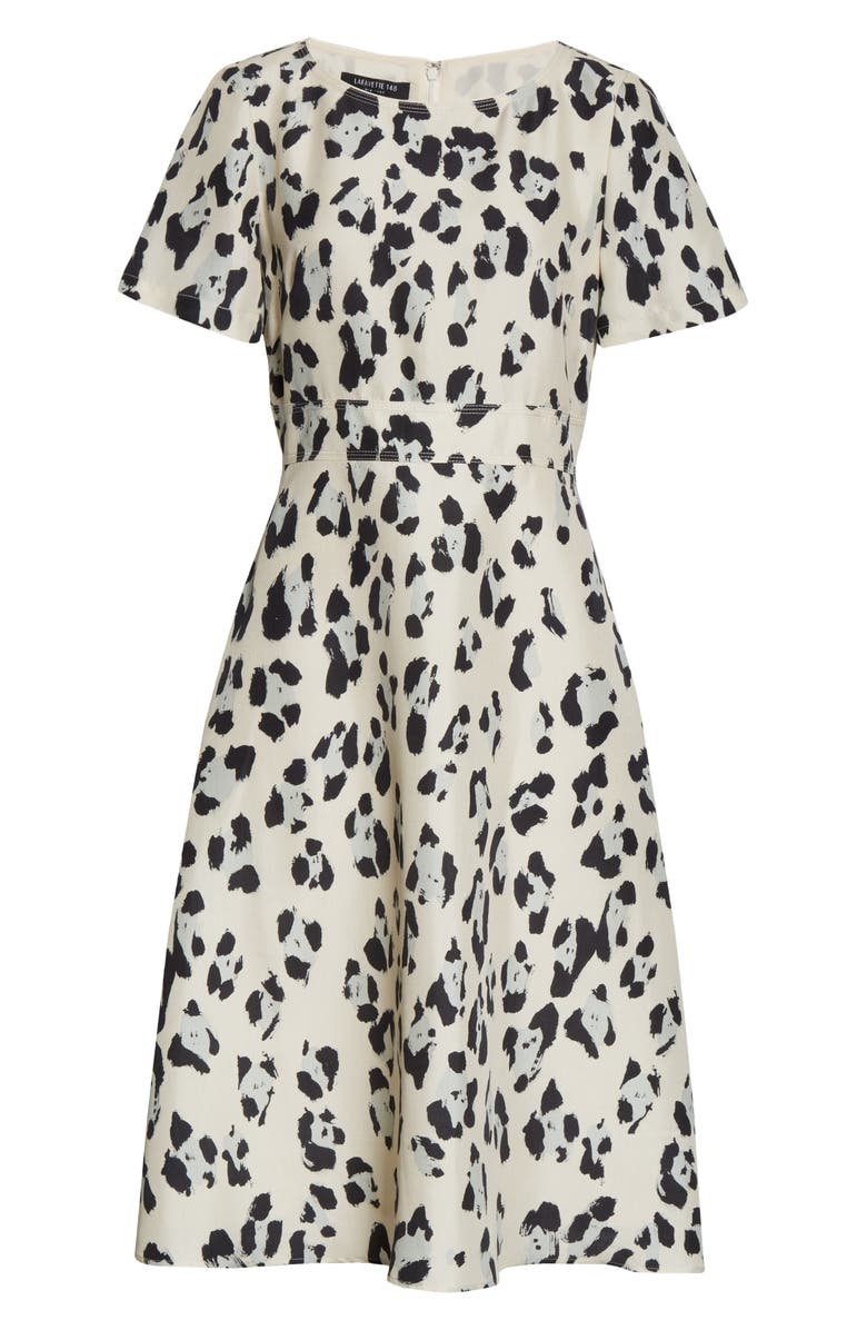 Lafayette 148 New York Amanda Spot Print Silk Dress, Alternate, color, 