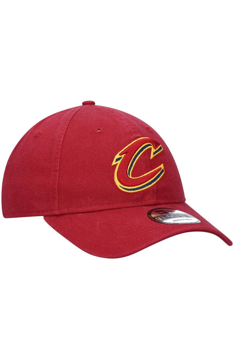 New Era Men's New Era Wine Cleveland Cavaliers Official Logo 9TWENTY Team Color Adjustable Hat, Alternate, color, 