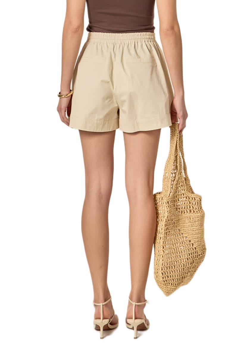 Pull-On Flare Cotton Shorts, Alternate, color, BEIGE
