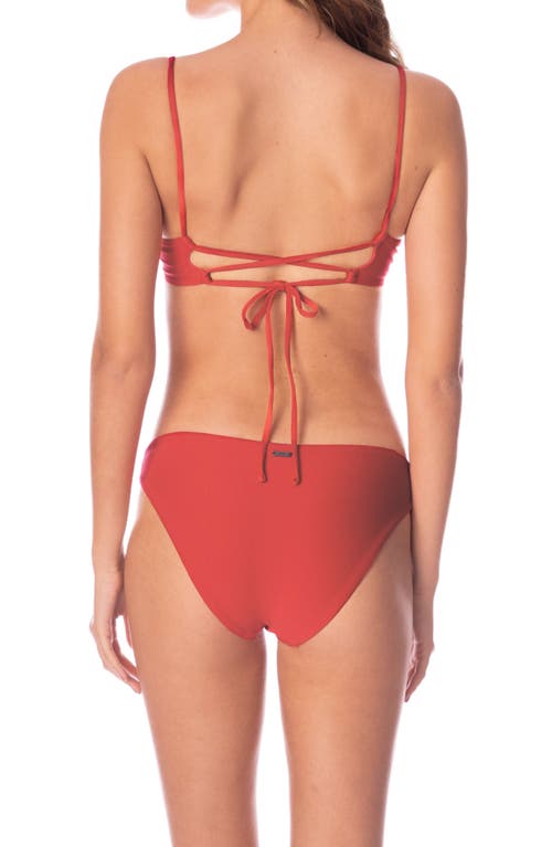 Maaji Red Camelia Sublimity Reversible Bikini Bottoms In Red