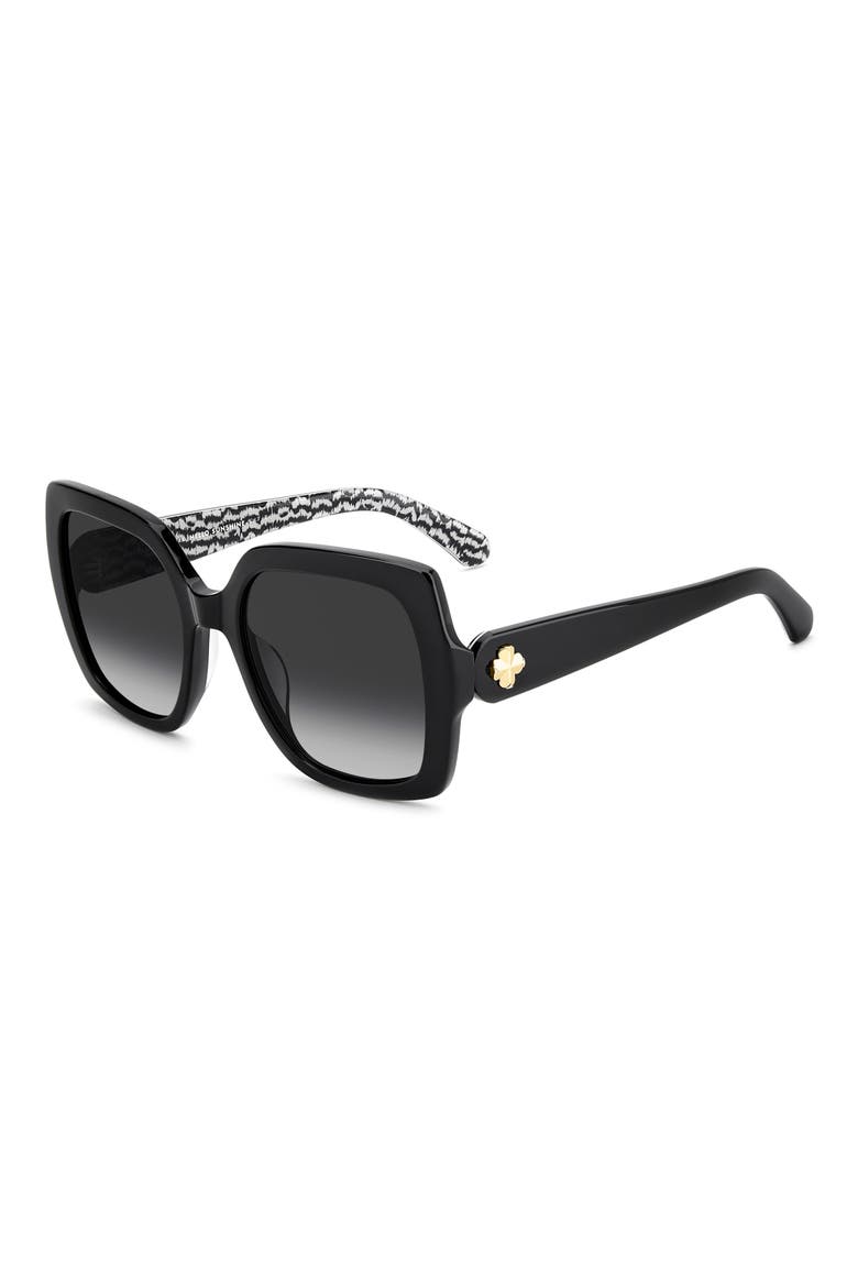 amaya 55mm polarized square sunglasses, Alternate, color, BLACK PATTERN BLACK/ GREY