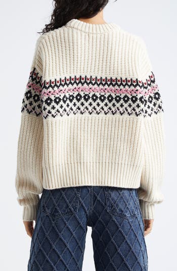 $350 rag & bone cheapest 100% Merino Wool Arizona Chunky Knit Sweater Ivory Large