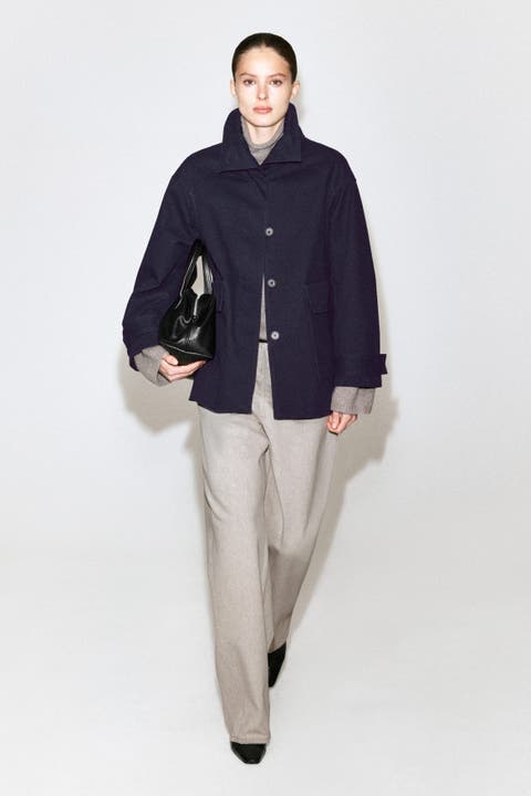 Cotton-twill Mock-neck Jacket