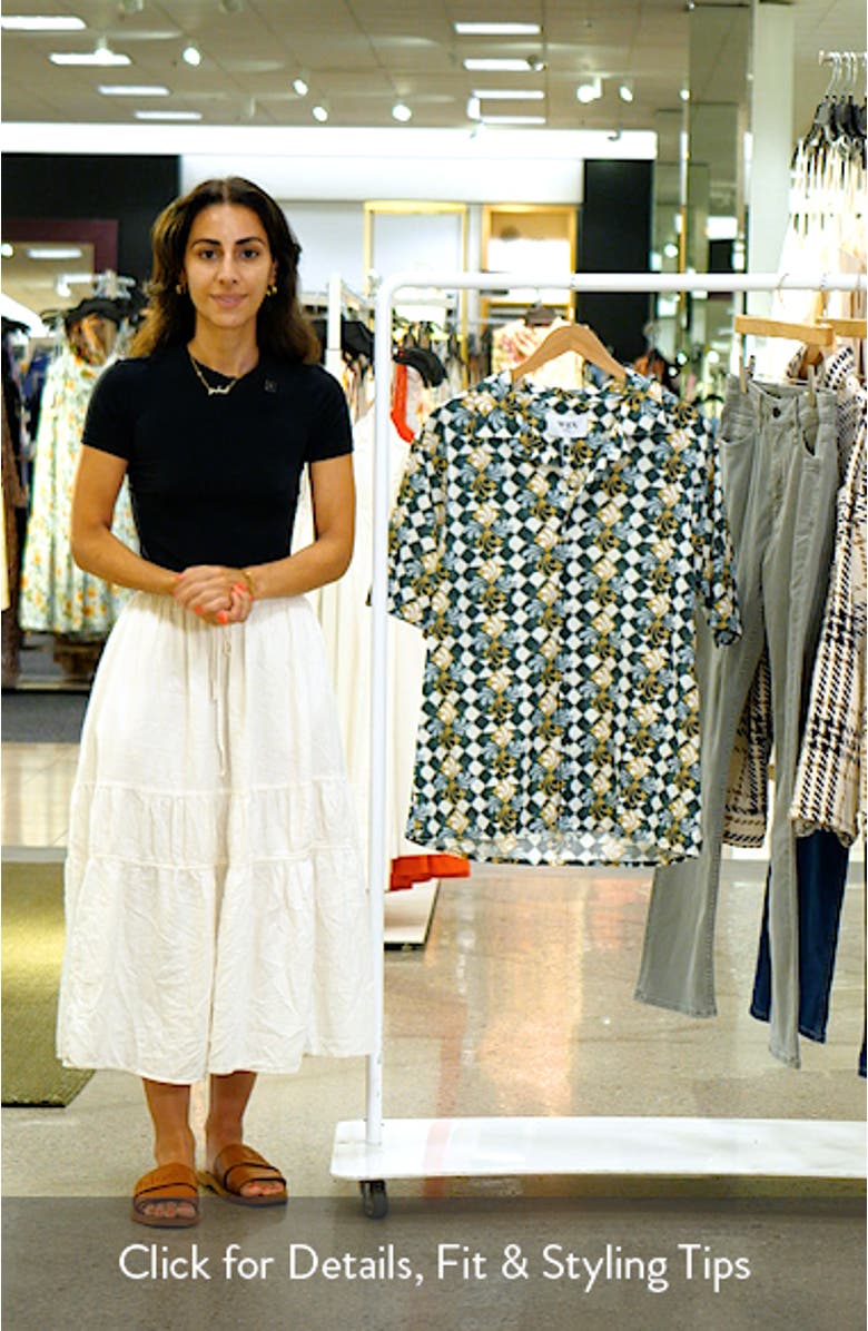 Didicot Geo Print Cotton Seersucker Camp Shirt, sales video thumbnail