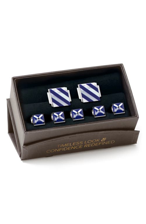 Cufflinks, Inc 7-piece Square Mother-of-pearl Shirt Studs & Cuff Links Set In White