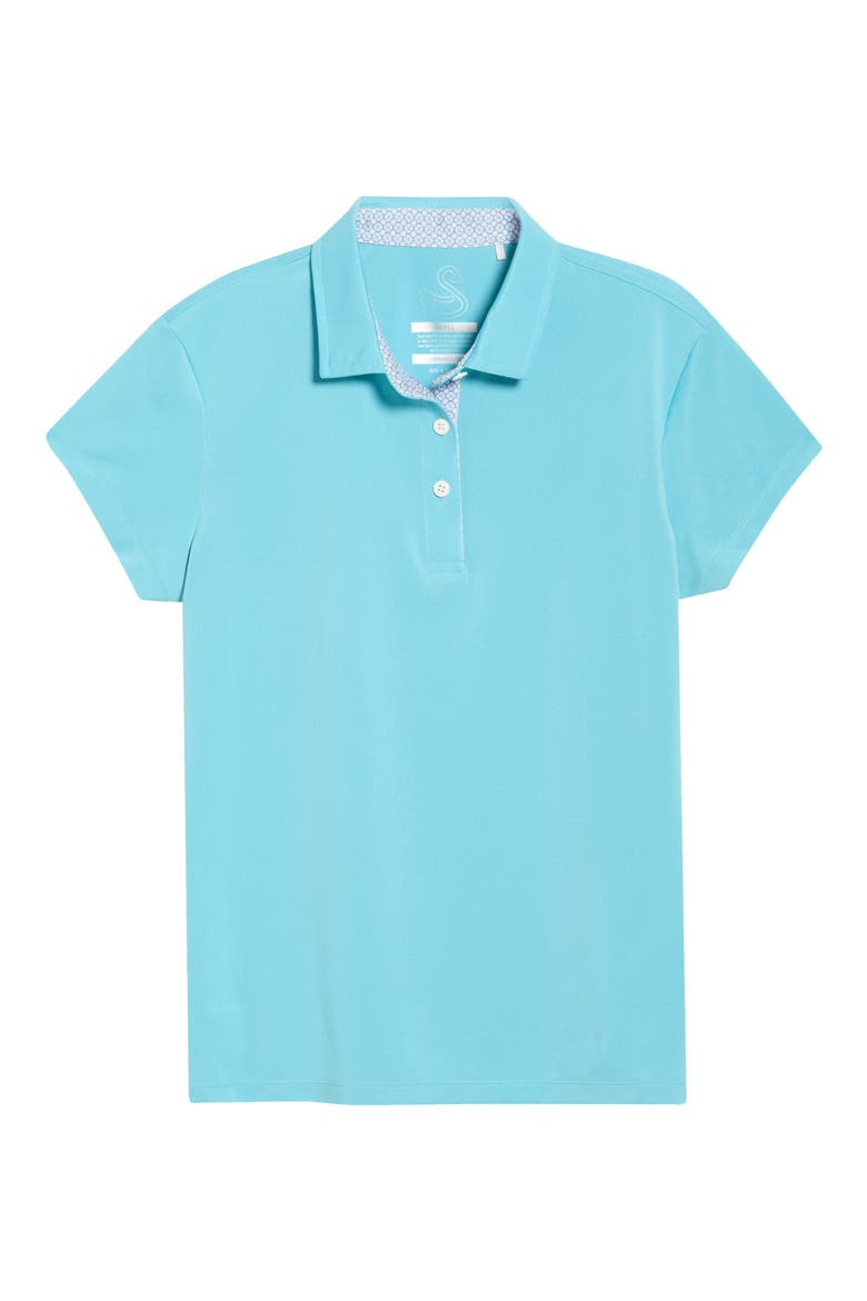 Kaia Pique Half Placket Polo, Main, color, AQUA