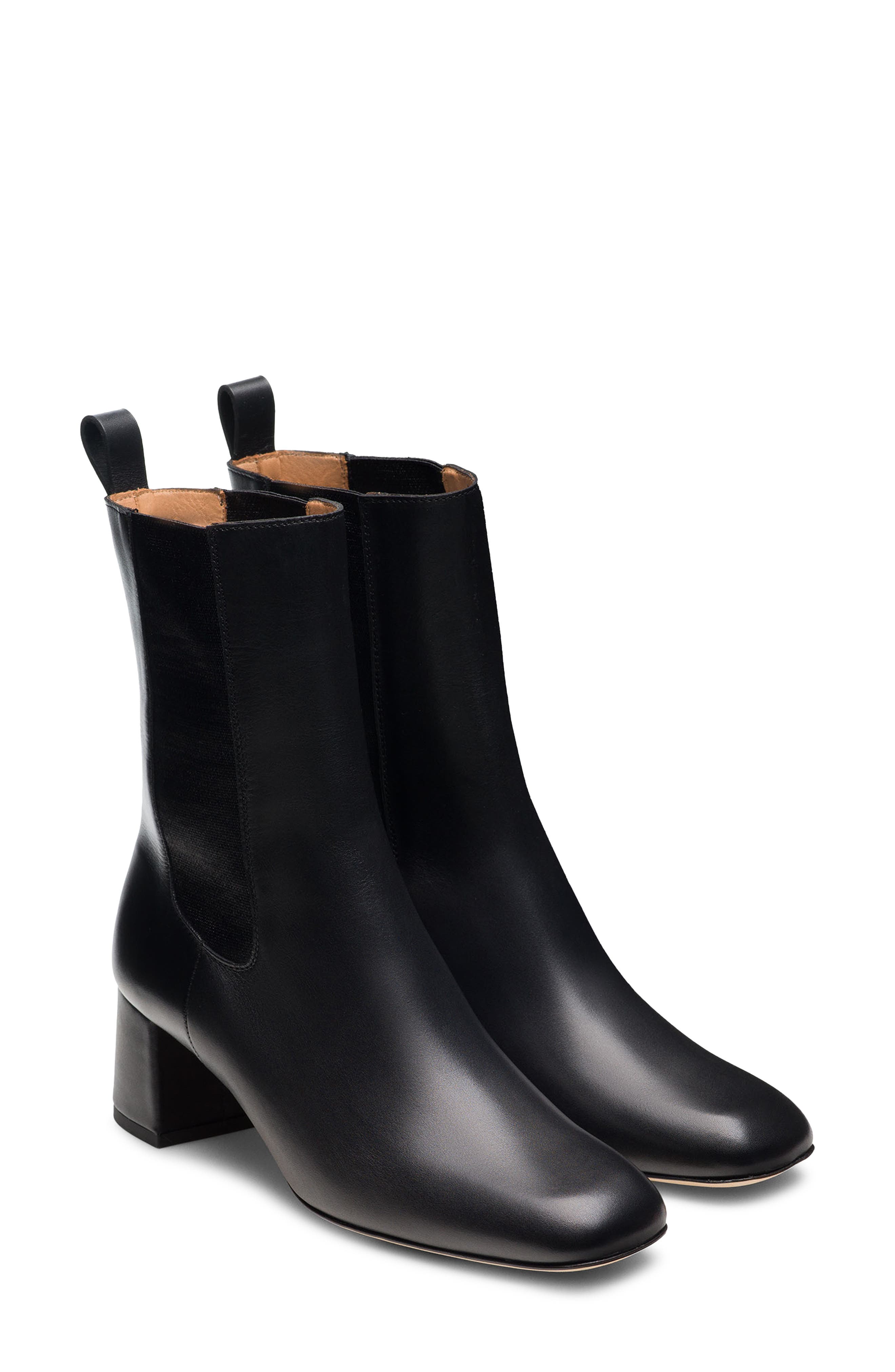 Magnanni Elayne Block Heel Chelsea Boot, Main, color, Black