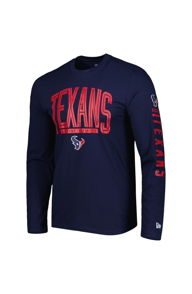 New Era Men's New Era Navy Houston Texans Combine Authentic Home Stadium Long Sleeve T-Shirt, Alternate, color,