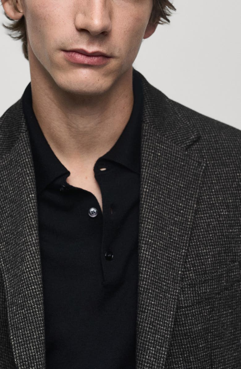 MANGO Slim Fit Micro Houndstooth Sport Coat, Alternate, color, 