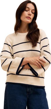 Celtic & Co. Raglan Crop Sleeve Crew Sweater