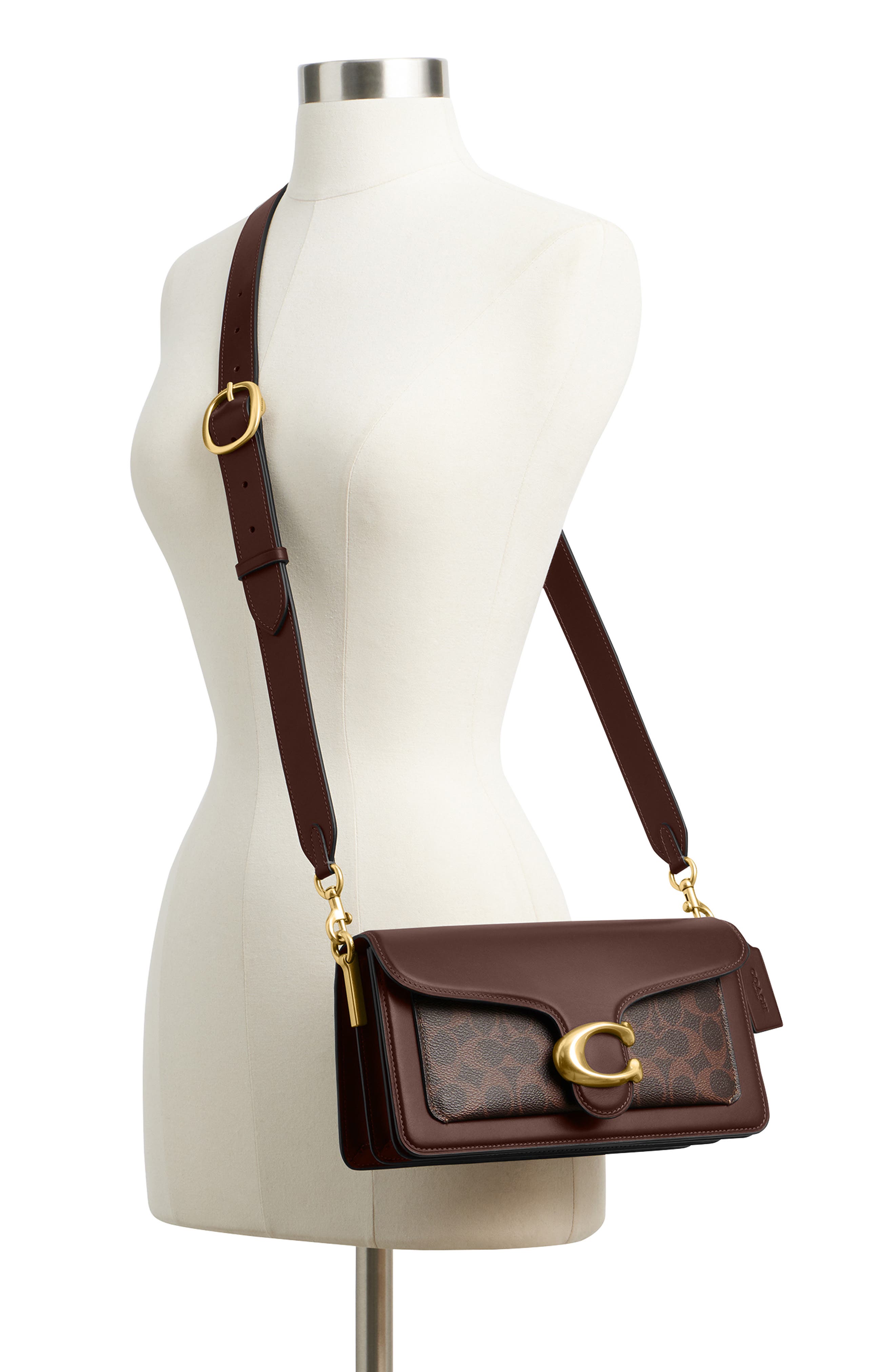 Signature Tabby Coated Canvas & Leather Shoulder Bag, Alternate, color, MAPLE MAPLE