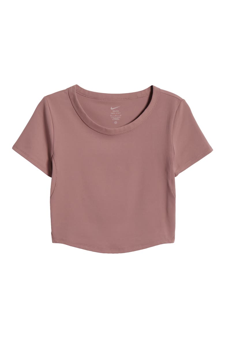 Phoenix Fleece Short Sleeve Crop Sweatshirt, Alternate, color, SMOKEY MAUVE/ BLACK