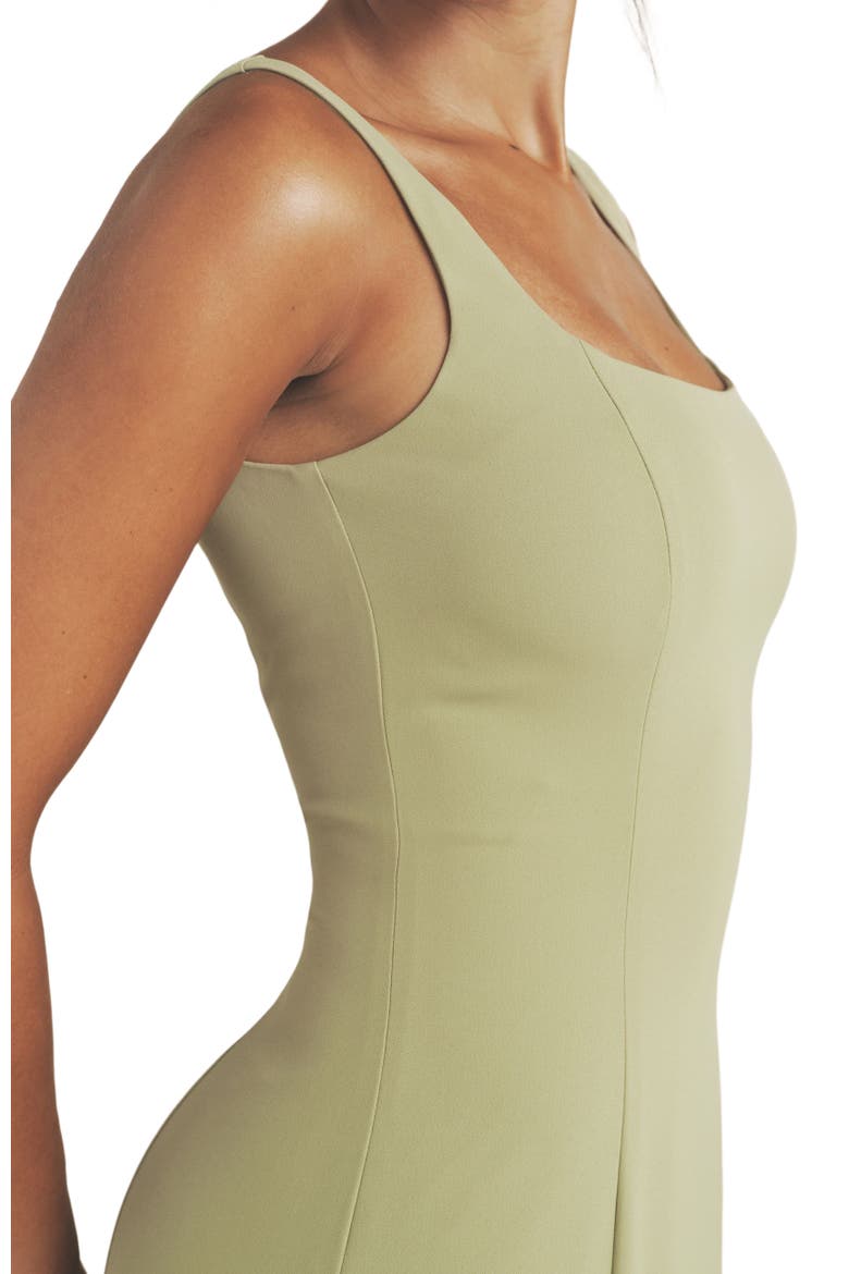 Square Neck Drop Hem Midi Dress, Alternate, color, Sage