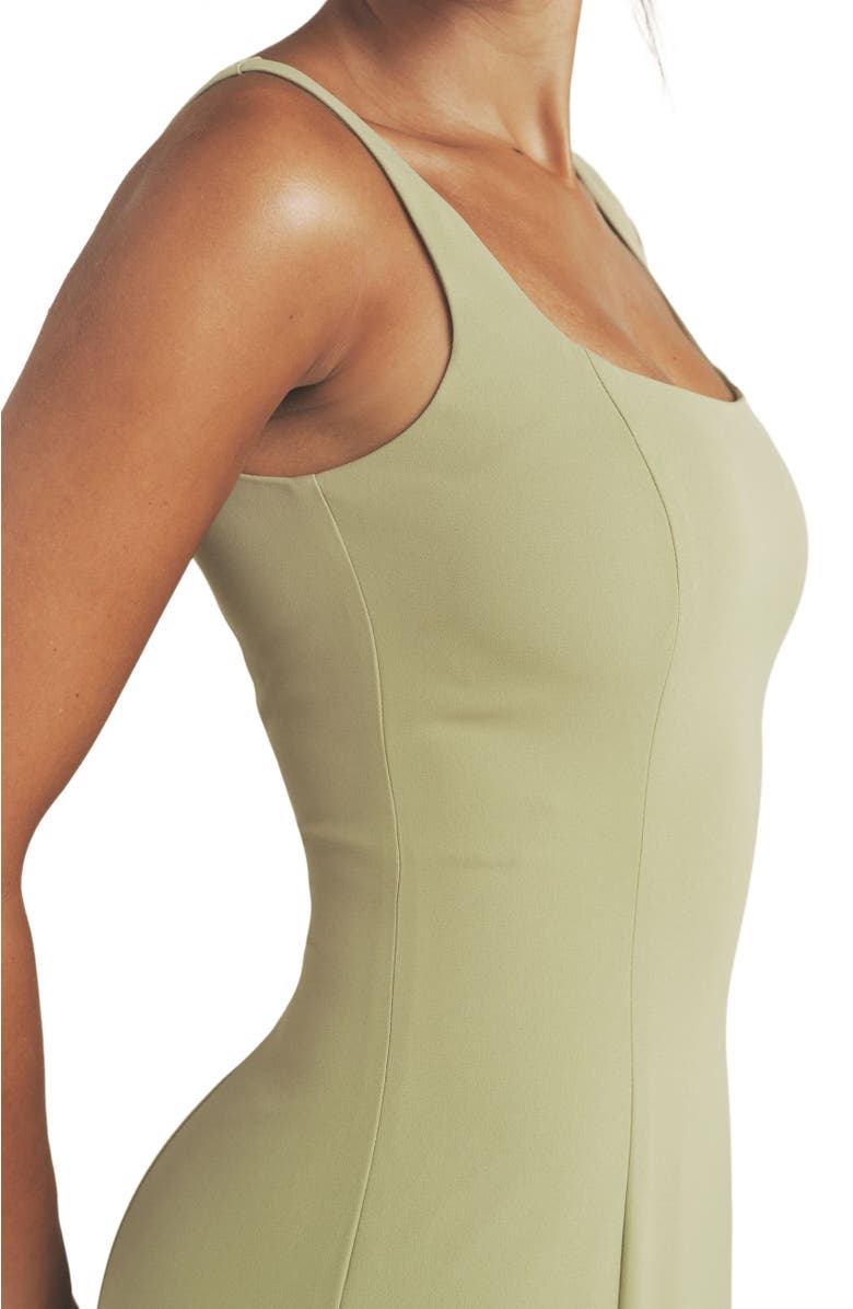 Six Stories Square Neck Drop Hem Midi Dress, Alternate, color, 