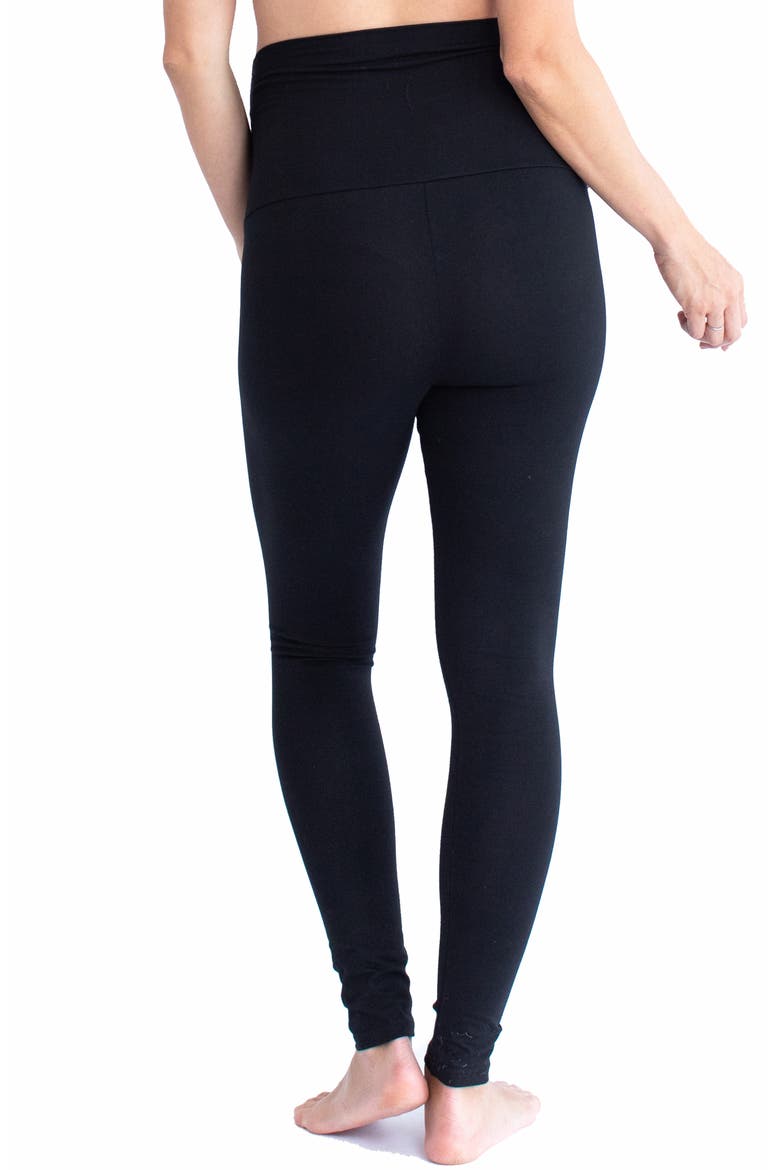 High Waist Maternity Leggings, Alternate, color, BLACK