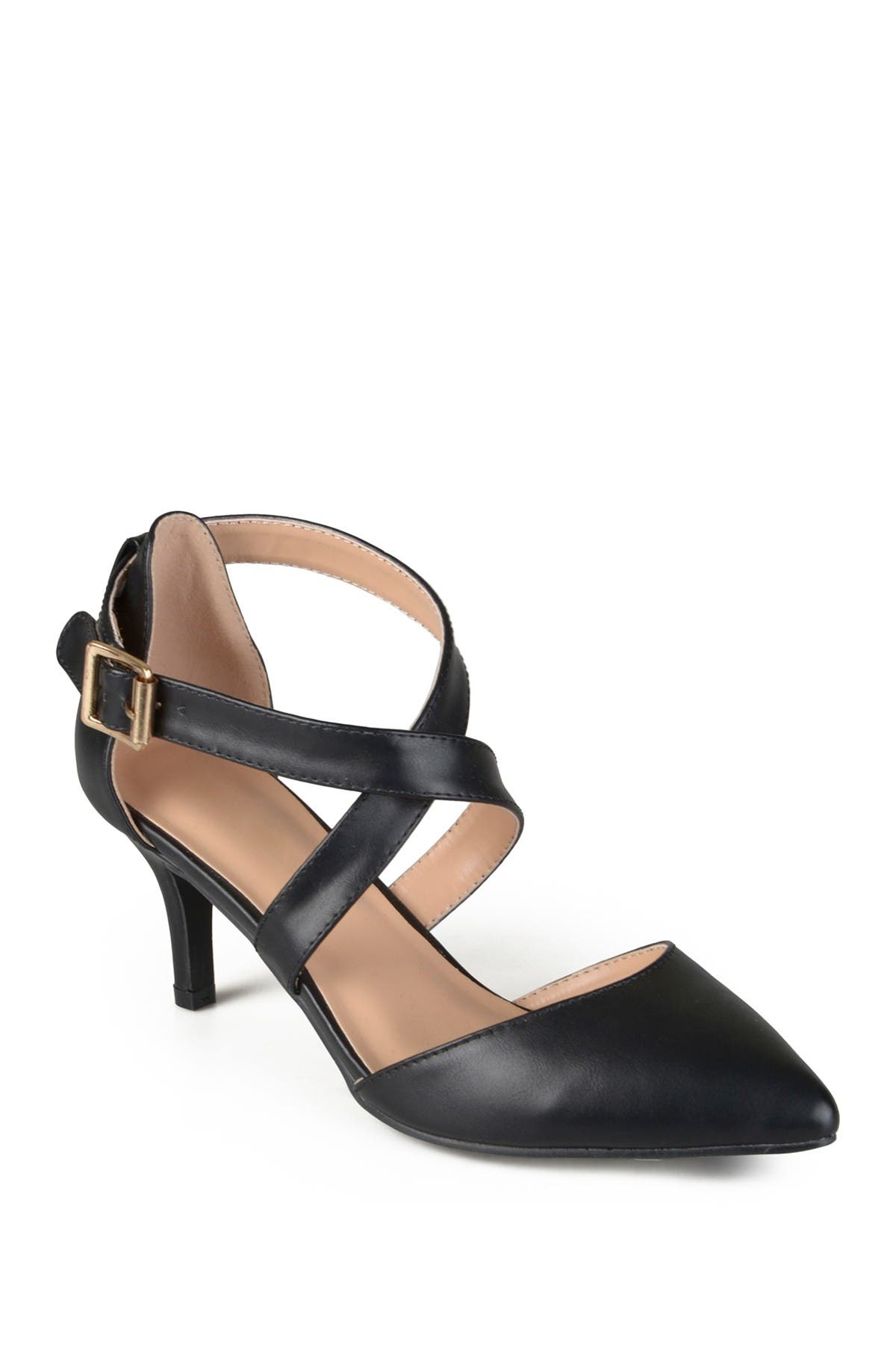 Journee Collection Riva Crossover Pump, Alternate, color, Black