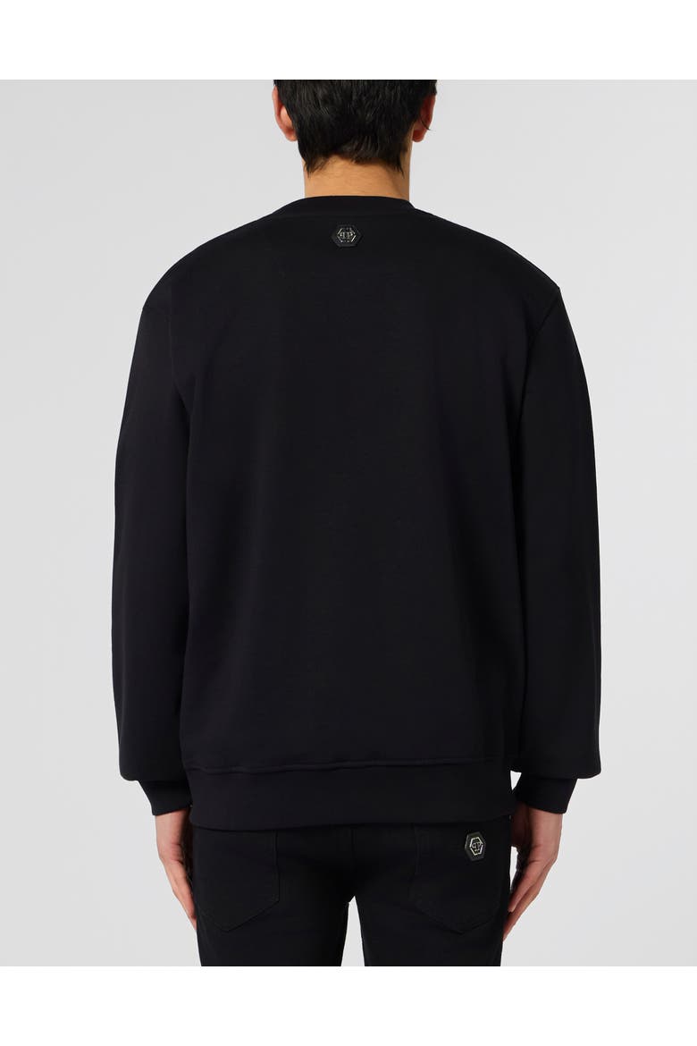 Round Neck Sweatshirt Teddy Men, Alternate, color, black