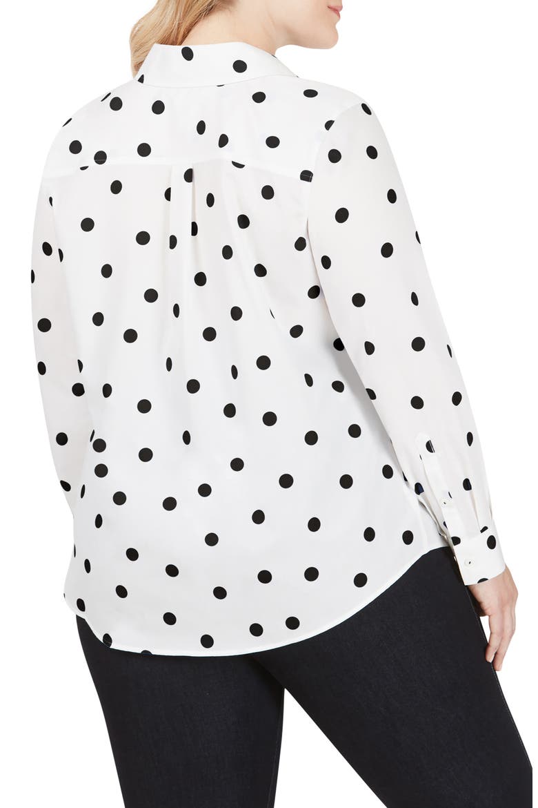 The Hampton Flirty Dot Button-Up Shirt, Alternate, color, BLACK