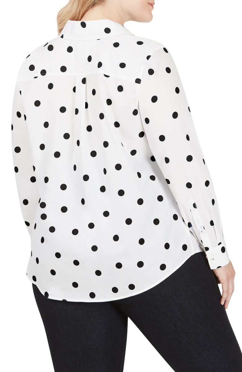 Foxcroft The Hampton Flirty Dot Button-Up Shirt, Alternate, color,
