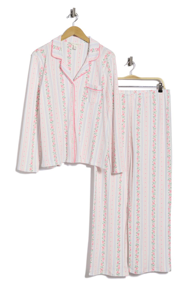 2-Piece Long Sleeve Pajama Set, Main, color, IVORY STRIPE