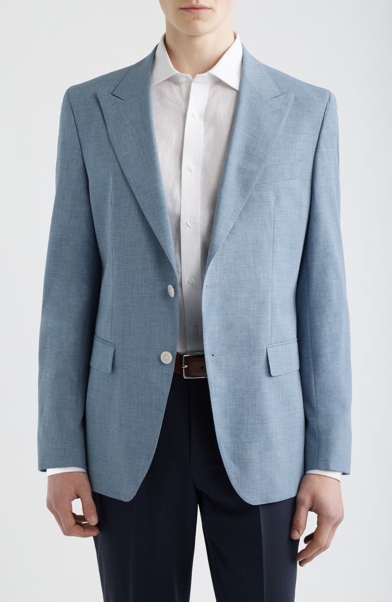 BOSS Hutson Wool Blend Jacket, Main, color, Open Blue
