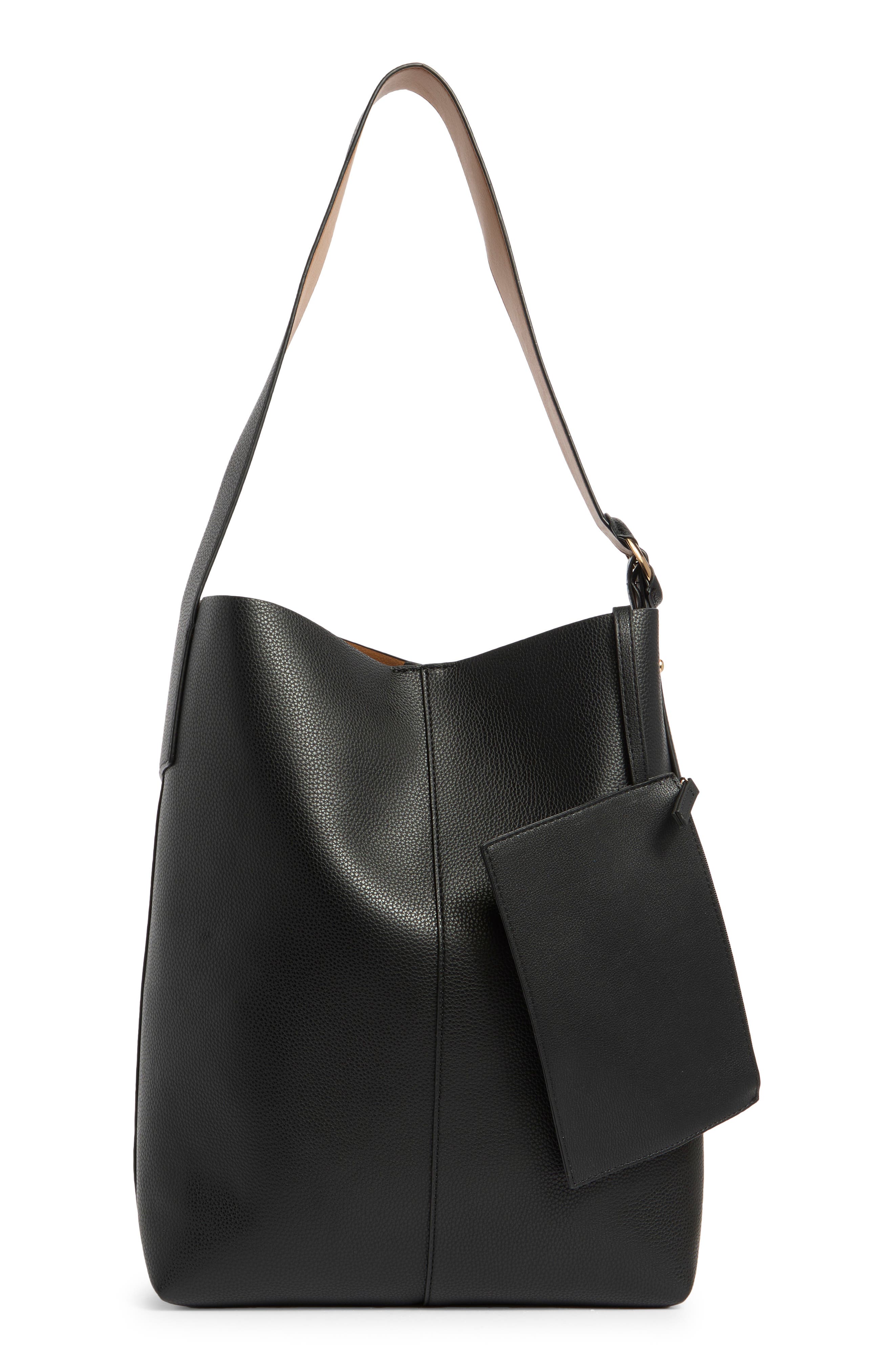 MUNDI SMALL LEATHER GOODS Erika Hobo Bag, Alternate, color, Black