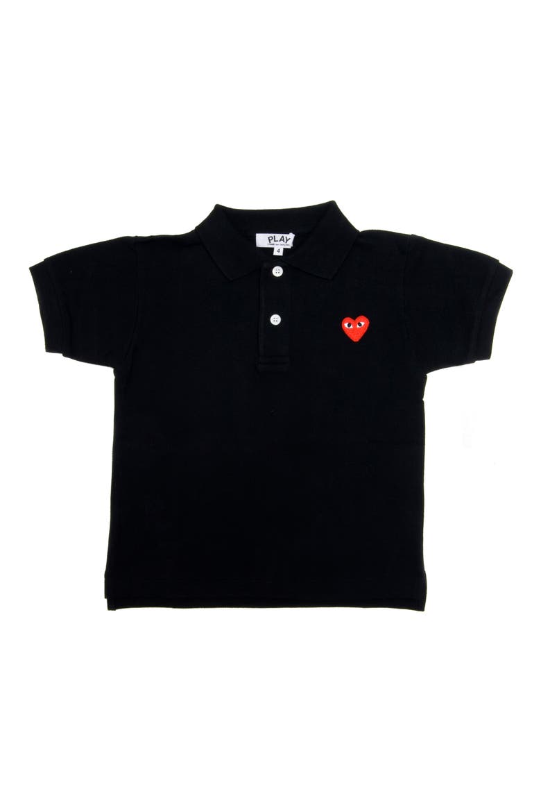 Little Red Heart Polo, Main, color, BLACK