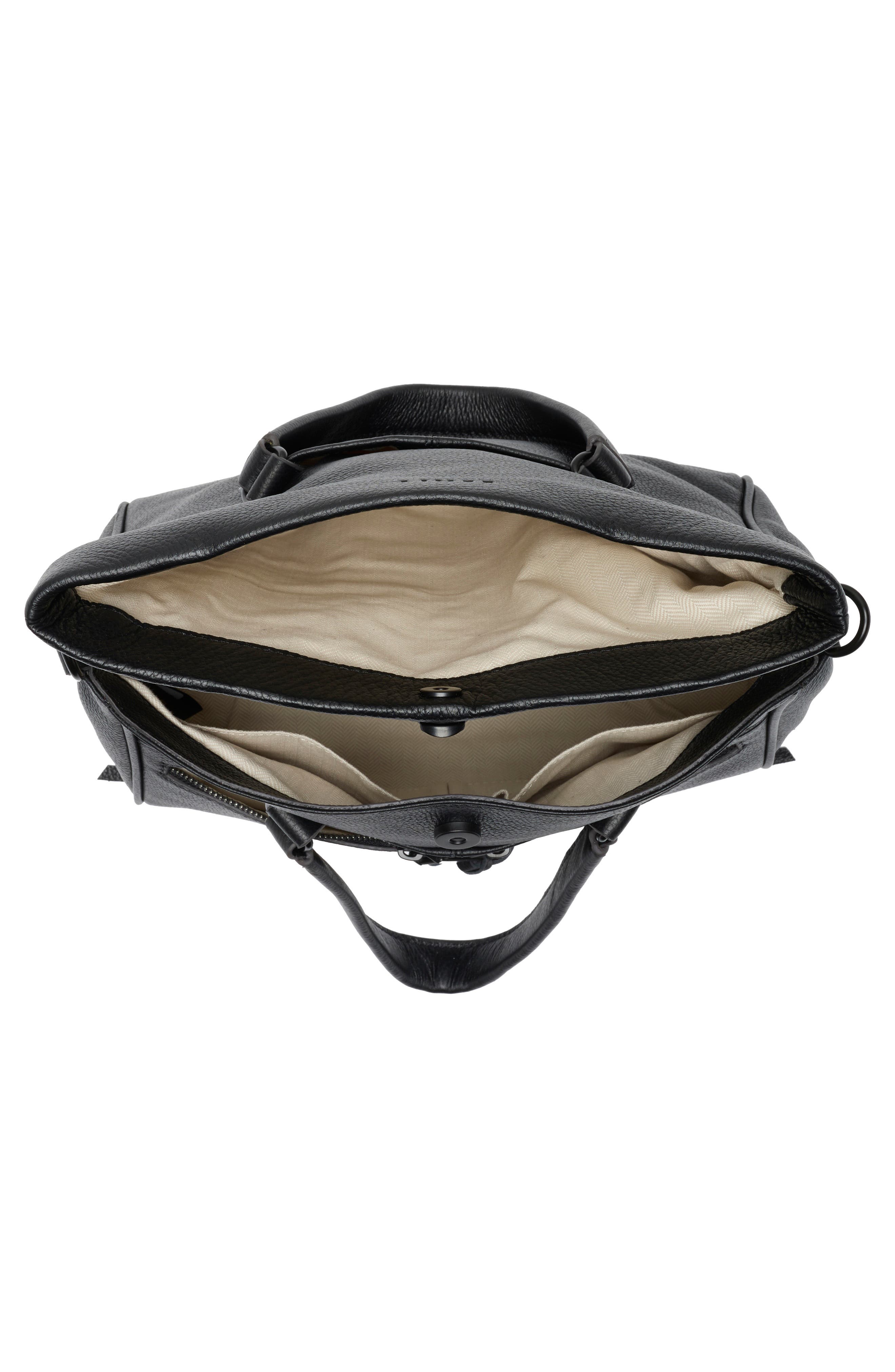 AIMEE Nova Leather Satchel, Alternate, color, Black