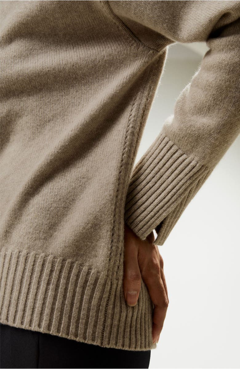 Lilysilk Turtleneck Relaxed-Fit Cashmere Sweater, Alternate, color, Beige