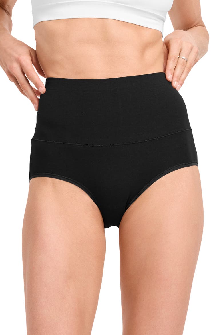 Women's Skimmies Cotton Stretch 360° Tummy Smoothing Brief - 3 Pack, Alternate, color, Black/Light