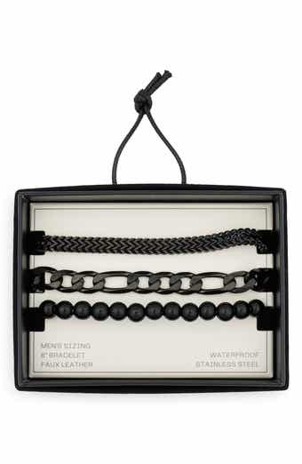 3-Pack Waterproof Mixed Chain Bracelets