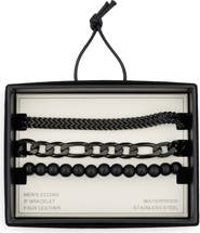 NORDSTROM RACK 3-Pack Waterproof Mixed Chain Bracelets