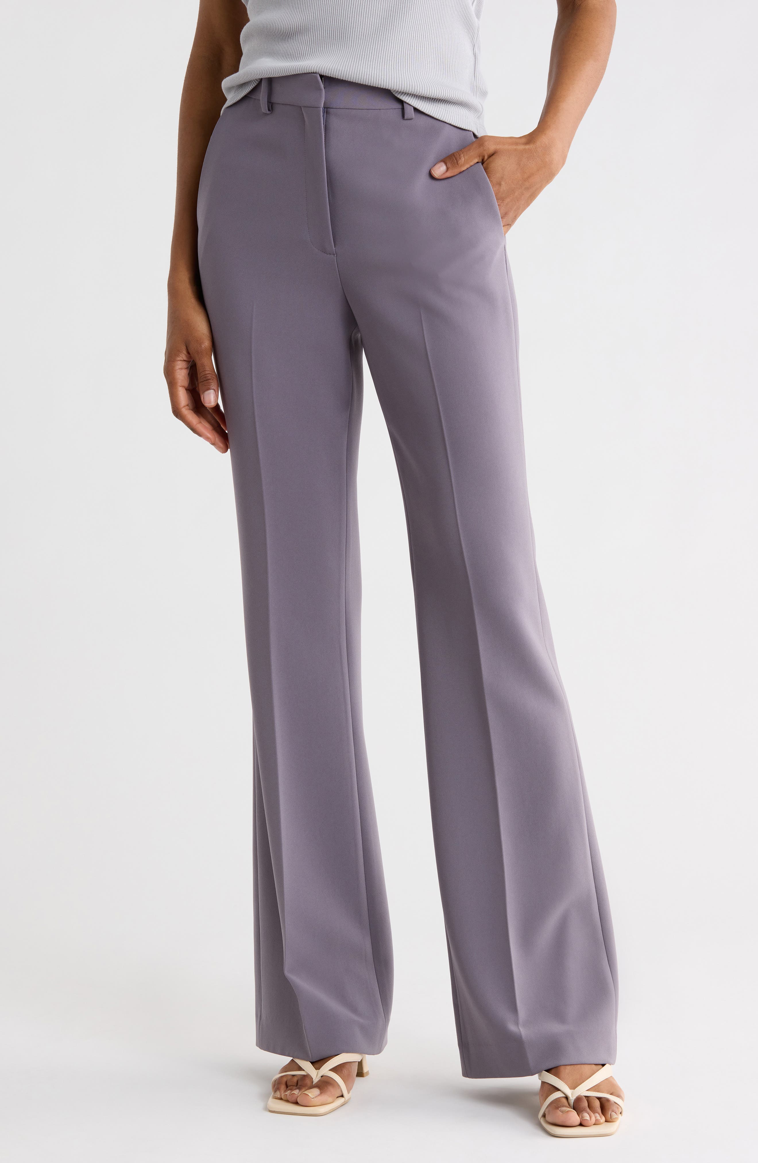 Theory Demitira High Waist Flare Leg Pants