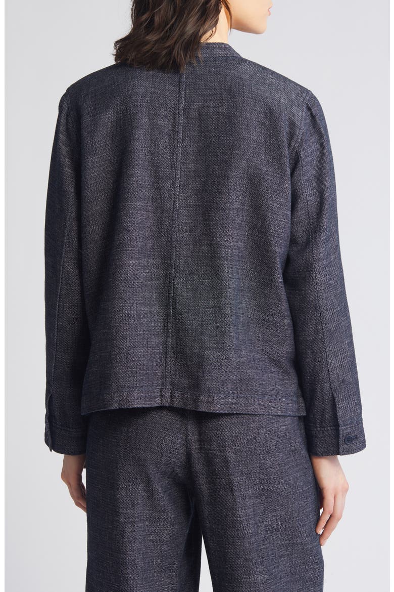 Mandarin Collar Hemp & Organic Cotton Jacket, Alternate, color, DENIM