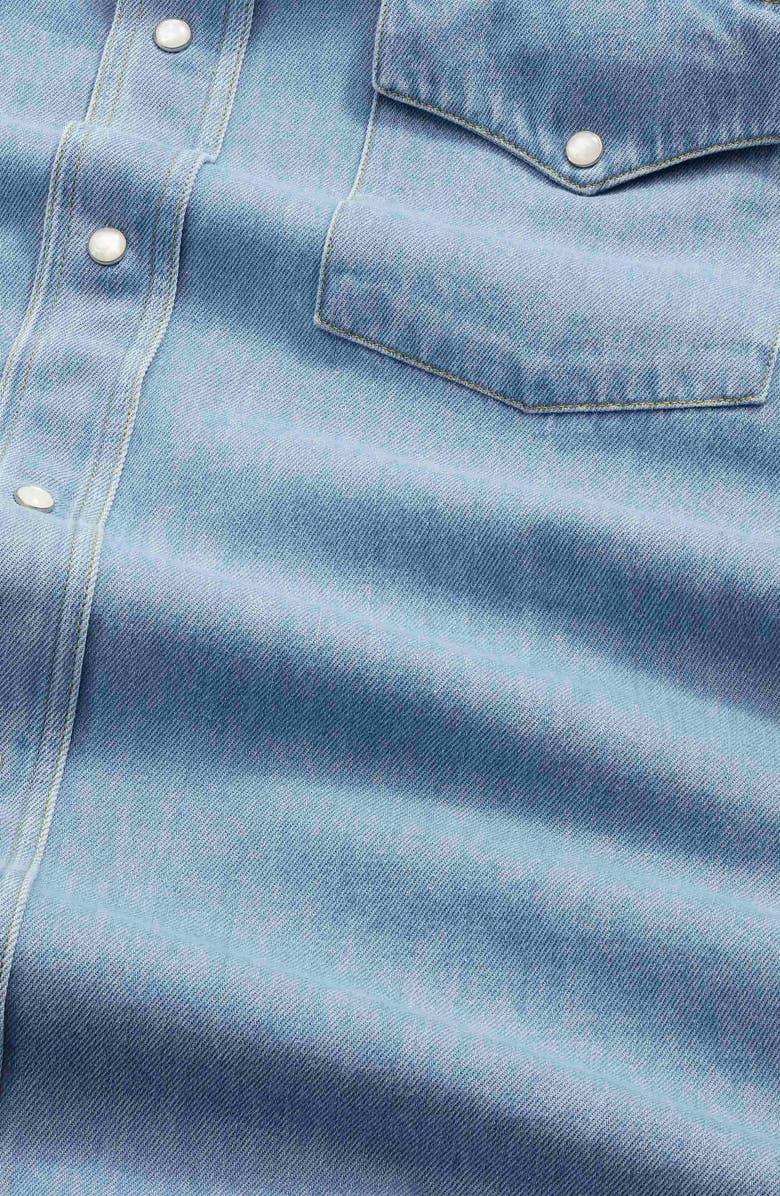 NN07 Ricky 50015 Cotton Corduroy Snap-Up Western Shirt, Alternate, color, Light Indigo