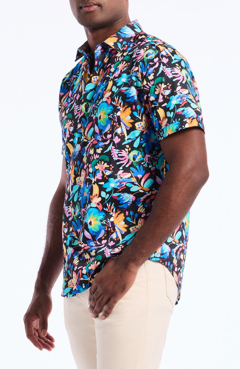 Robert Graham Vernon Short Sleeve Cotton Dress Shirt, Alternate, color, 