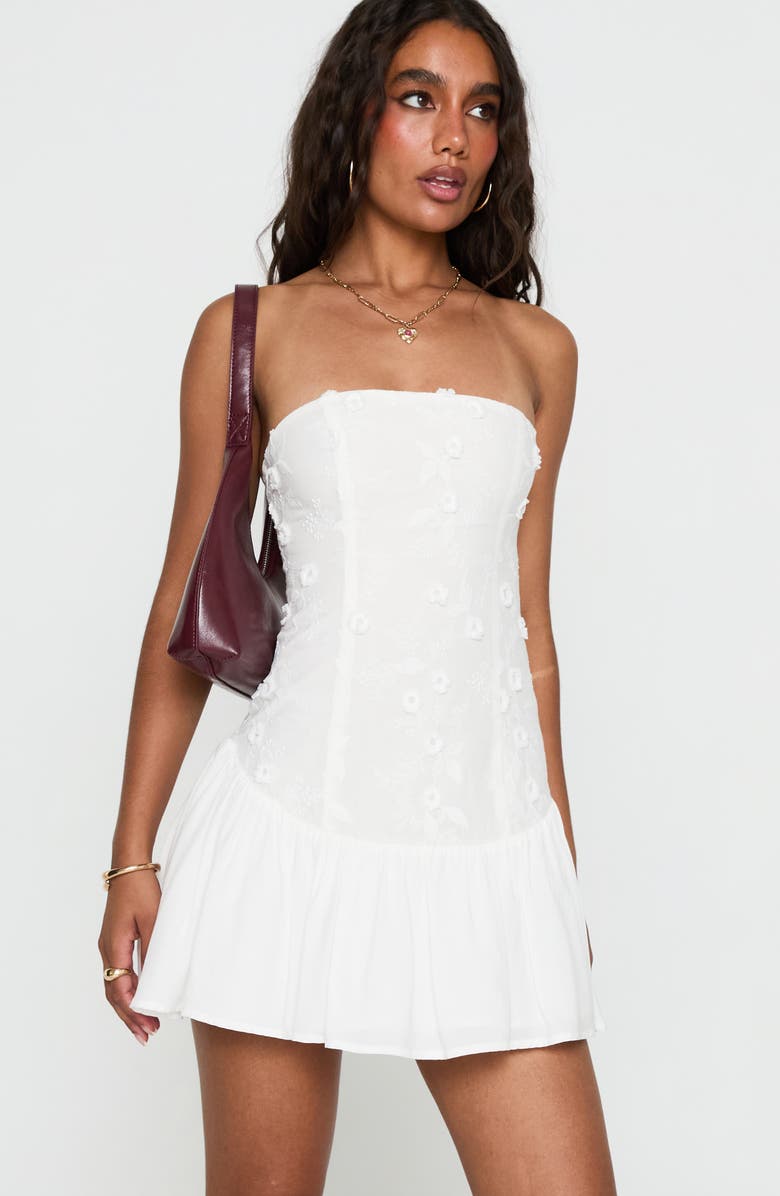 Princess Polly ENVIE STRAPLESS MINI DRESS WHI, Alternate, color, 