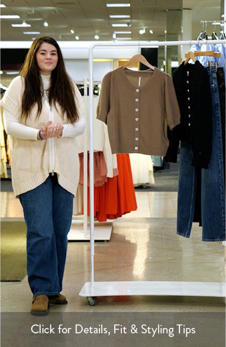 Isla Elbow Sleeve Wool & Cashmere Blend Cardigan