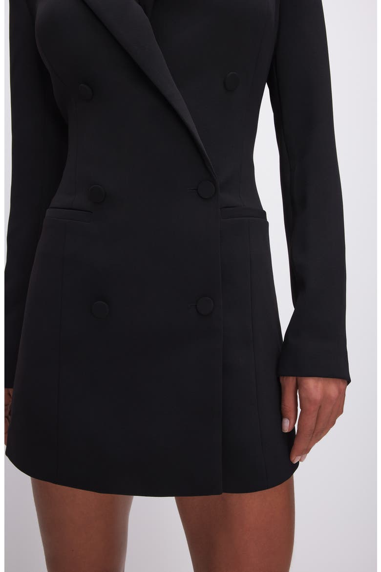 Luxe Suiting Exec Long Sleeve Blazer Minidress, Alternate, color, BLACK001