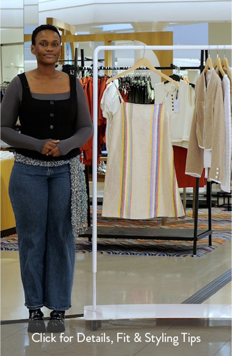 Laura Stripe Linen Minidress, sales video thumbnail