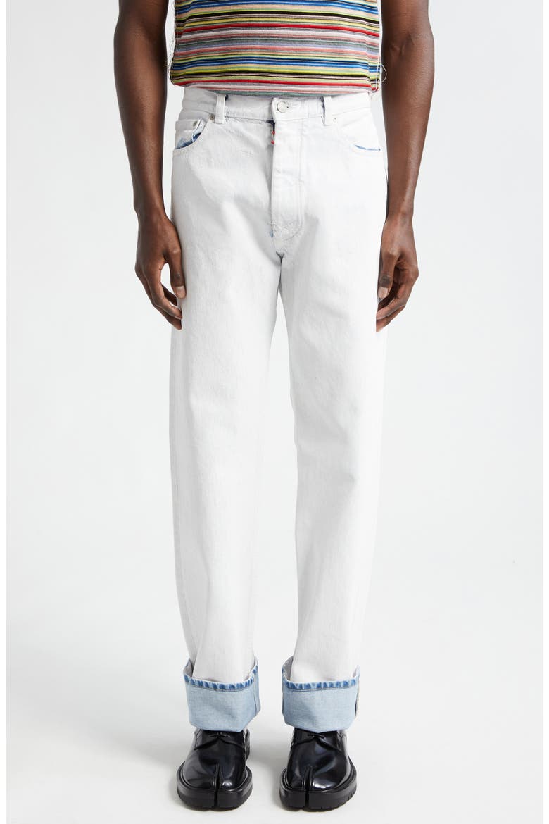 Bianchetto Hand Painted Denim Jeans, Main, color, WHITE PAINT