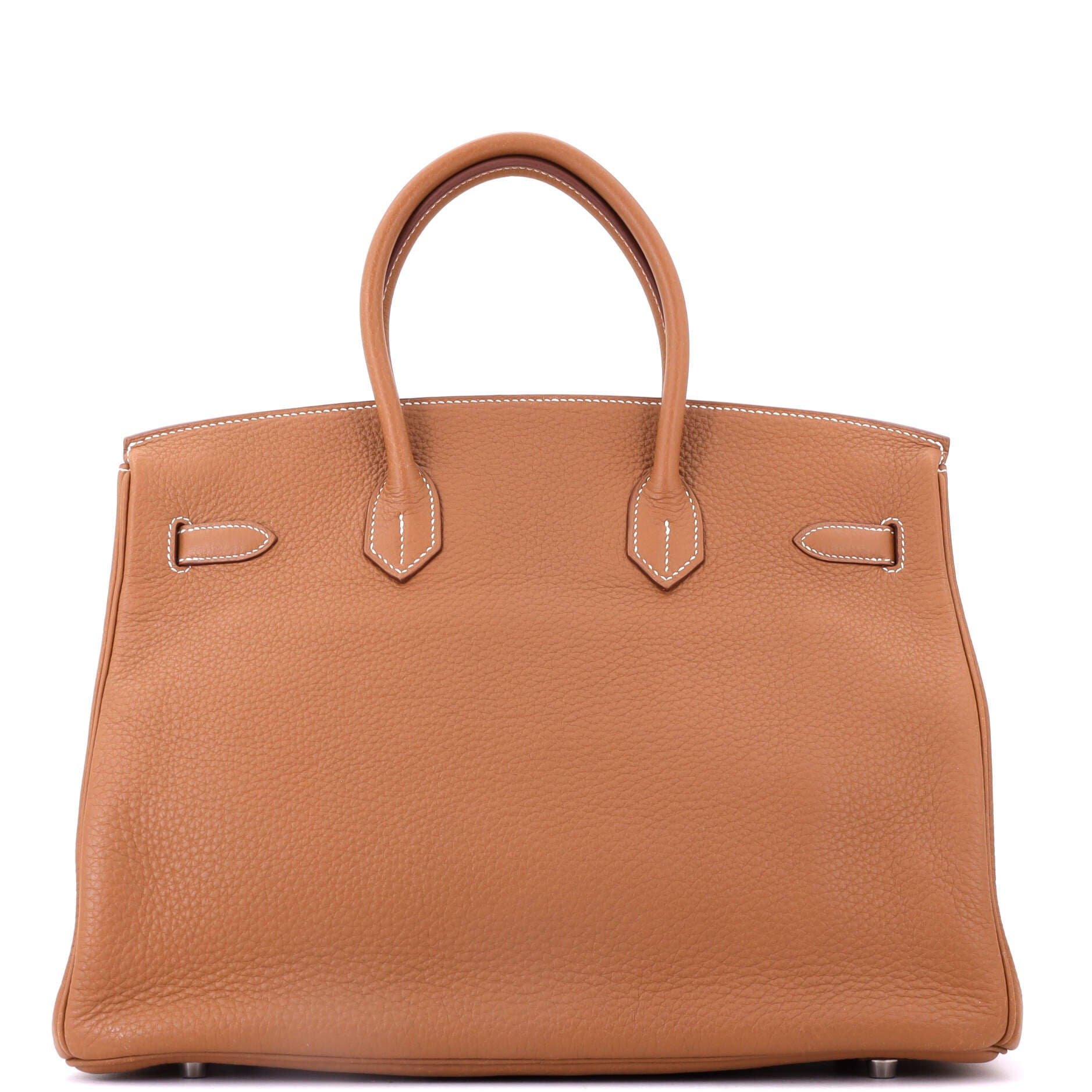 Pre-Owned Hermes Birkin Handbag Brown Togo with Palladium Hardware 35, Alternate, color, Gold