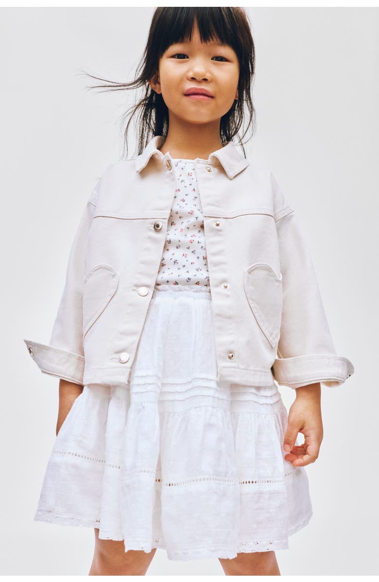 H&M Pintucked cotton skirt, Alternate, color, White