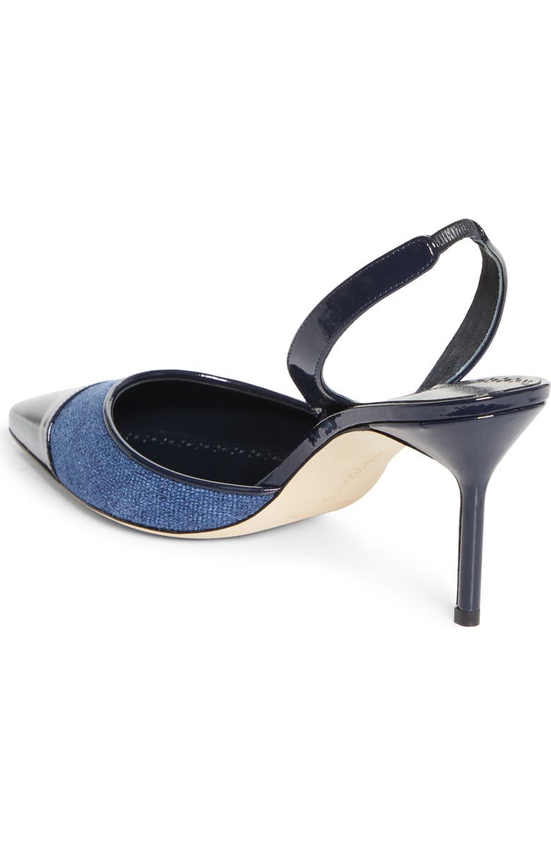 Manolo Blahnik Capsli Cap Toe Slingback Pump, Alternate, color, Blue/ Navy