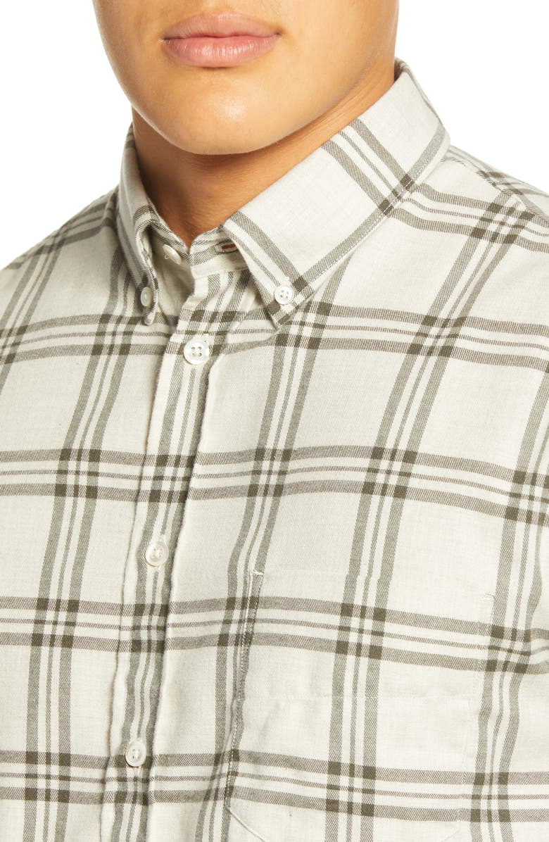 Billy Reid Plaid Regular Fit Cotton Shirt, Alternate, color, 