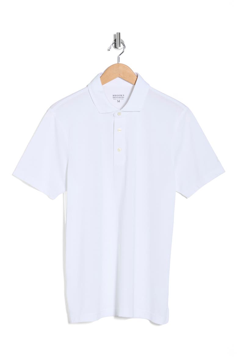 Piqué Knit Polo, Alternate, color, WHITE